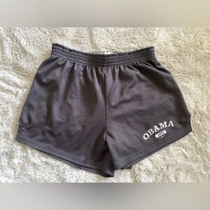 Gray Obama Women's Running  Gym Shorts Size: XS